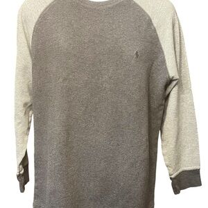 Polo by Ralph Lauren Two-Tone Gray Raglan Long-Sleeve Shirt